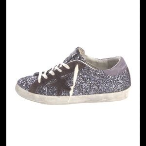 Golden Goose purple glitter tennis shoes size 5